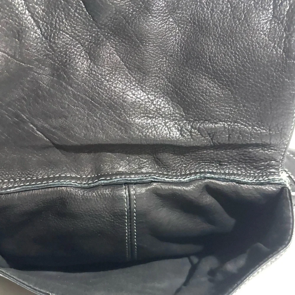 Vintage unisex Black Leather  Backpack